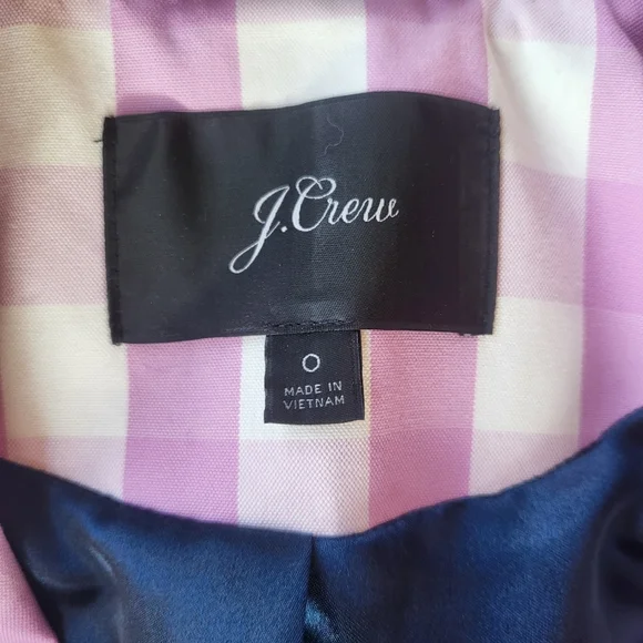 J.Crew 2011 Icon Trench Coat in Oversized Gingham Button Front Sash Tie Lilic 0 - Picture 12 of 12